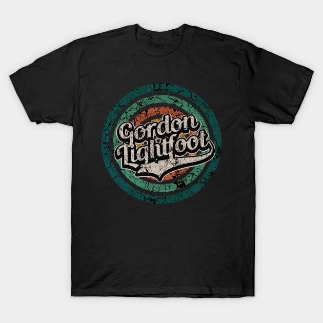 Gordon Lightfoot // Retro Circle Crack Vintage T-Shirt by People Mask